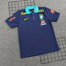 Camisa Seleção Brasileira Treino 25/26 – Gola Polo Azul Escura