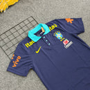 Camisa Seleção Brasileira Treino 25/26 – Gola Polo Azul Escura