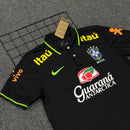 Camisa Seleção Brasileira Treino Preta Gola Polo (Símbolo Brilhoso)