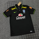 Camisa Seleção Brasileira Treino Preta Gola Polo (Símbolo Brilhoso)
